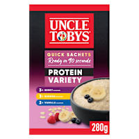Uncle Tobys Oats Quick Sachets Breakfast Cereal Protein Variety 