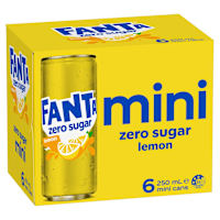 Fanta Zero Sugar Lemon Mini Cans 