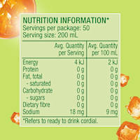 Golden Circle Zero Sugar Fruit Cup Flavoured Cordial