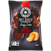 Red Rock Deli Potato Chips Smoky Beef Ribs With Barbeque Sauce 
