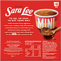 Sara Lee Mini Cups Sticky Date Pudding 