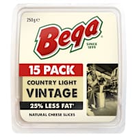 Bega Light Vintage 25% Reduced Fat Cheese 15 Pack