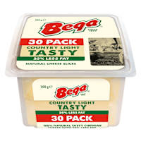 Bega Country Light Tasty 25% Less Fat Natural Cheese Slices