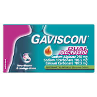 Gaviscon Dual Action Chewable Tablets Peppermint Heartburn & Indigestion Relief