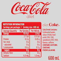 Diet Coca-Cola Soft Drink Bottle
