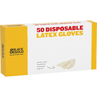 Black & Gold Disposable Latex Gloves