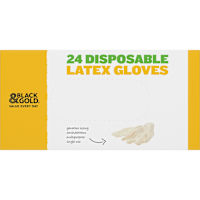 Black & Gold Disposable Latex Gloves