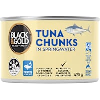 Black & Gold Tuna Chunks In Springwater