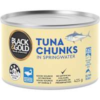Black & Gold Tuna Chunks In Springwater
