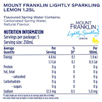 Mount Franklin Lightly Sparkling Water Lemon Bottle