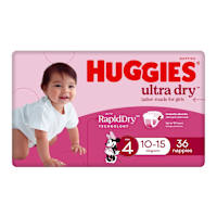 Huggies Ultra Dry Nappies Girl Size 4 (10-15kg)