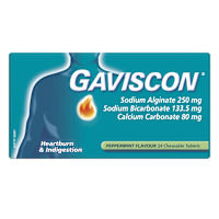 Gaviscon Chewable Tablets Peppermint Heartburn & Indigestion Relief