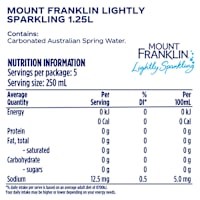Mount Franklin Lightly Sparkling Water Natural Bottle