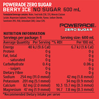 Powerade Berry Ice Zero Sports Drink Sipper Cap