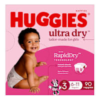 Huggies Ultra Dry Nappies Girls Size 3 (6-11kg)