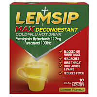 Lemsip Max Cold & Flu Decongestant Hot Drink Lemon