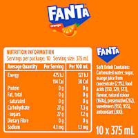 Fanta Orange Soft Drink Multipack Cans
