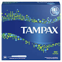 Tampax Super Medium flow tampons with applicator