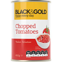 Black & Gold Chopped Tomatoes