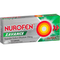 Nurofen Zavance Fast Pain Relief Caplets 256mg Ibuprofen