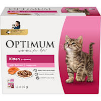 Optimum Kitten Wet Cat Food Salmon In Jelly Pouch