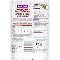 MasterFoods Garlic & Herb Lamb Shanks Slow Cook Recipe Base