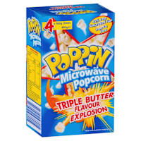 Poppin Microwave Popcorn Triple Butter Flavour