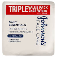 Johnson's Daily Essentials Facial Cleansing Wipes Normal Skin 25 Pack