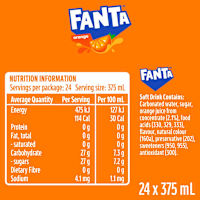 Fanta Orange Soft Drink Multipack Cans