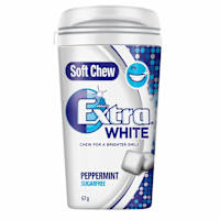 Extra Soft Chew White Peppermint Chewing Gum Sugar Free Bottle