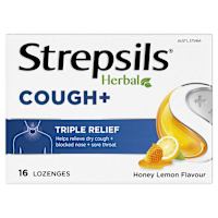 Strepsils Herbal Cough + Lozenges Honey Lemon