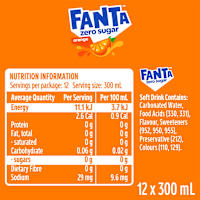 Fanta Orange Zero Sugar Soft Drink Multipack Bottles