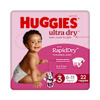 Huggies Ultra Dry Nappies Girl Size 3 (6-11kg)