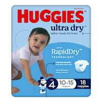 Huggies Ultra Dry Nappies Boys Size 4 (10-15kg)
