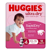 Huggies Ultra Dry Nappies Girls Size 4 (10-15kg)