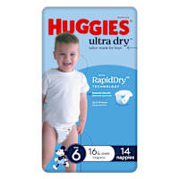 Huggies Ultra Dry Nappies Boys Size 6 Junior (16kg+)
