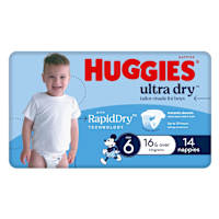 Huggies Ultra Dry Nappies Boys Size 6 Junior (16kg+)