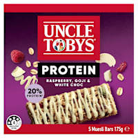 Uncle Tobys Protein Bars with Raspberry, Goji & White Chocolate 5 Pack