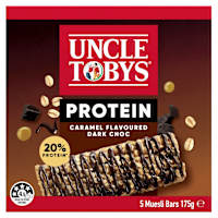 Uncle Tobys Protein Bars with Caramel & Dark Chocolate 5 Pack