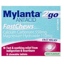 Mylanta 2 Go Antacid FastChews Chewable Tablets Mint