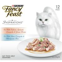 Fancy Feast Adult Inspirations Chicken Courgette & Tomato and Chicken Pasta Pearls & Spinach Wet Cat Food