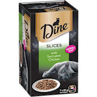 Dine Wet Cat Food Slices With Succulent Chicken Tray