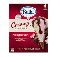 Bulla Creamy Classics Neapolitan Ice Cream Cones