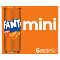 Fanta Orange Soft Drink Multipack Mini Cans