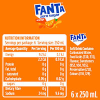 Fanta Orange Zero Sugar Soft Drink Multipack Cans
