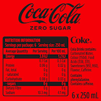 Coca-Cola Zero Sugar Soft Drink Multipack Mini Cans