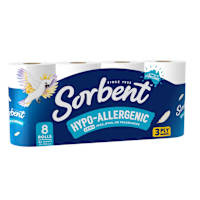 Sorbent 3 Ply Hypo-Allergenic Toilet Tissue Rolls
