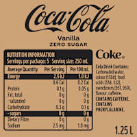 Coca-Cola Vanilla Zero Sugar Soft Drink Bottle