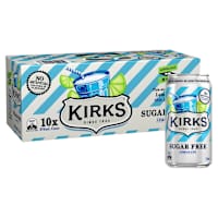 Kirks Sugar Free Lemonade Multipack 375ml Cans Soft Drink