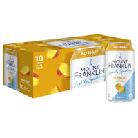 Mount Franklin Lightly Sparkling Water Mango Multipack Cans